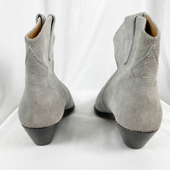 Isabel Marant Dewina Suede Leather Western Cowboy Boots Gray EU 37 Casual - Picture 4 of 10